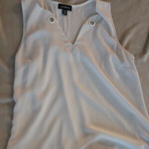 Le Chateau Ivory Tank Top with Grommet Accents